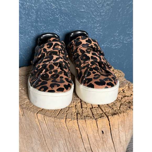 GOATS 305W Leopard Animal Print Velcro Platform Sneakers Women - Picture 4 of 7
